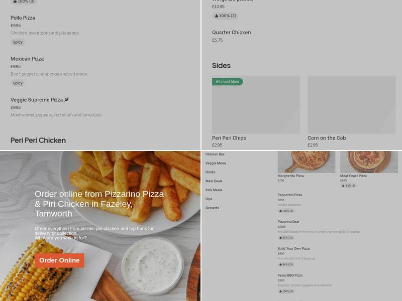 Pizzarino Pizza And Piri Chicken Menu