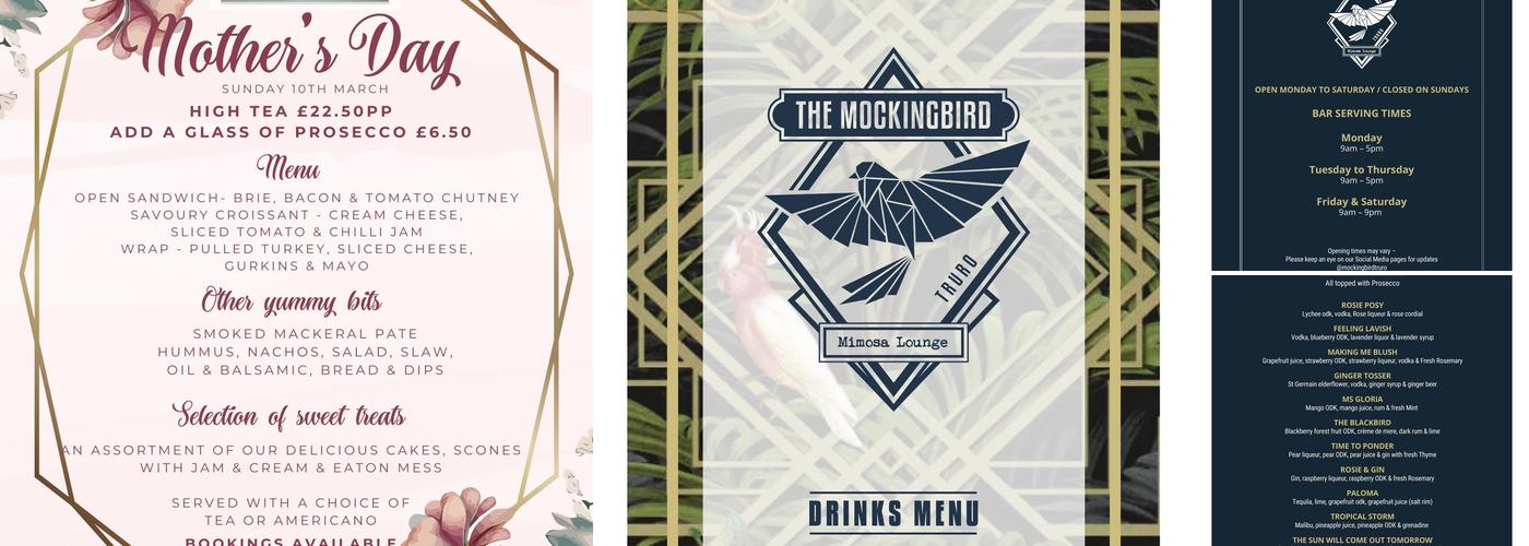 The Mockingbird Mimosa Lounge Truro Menu