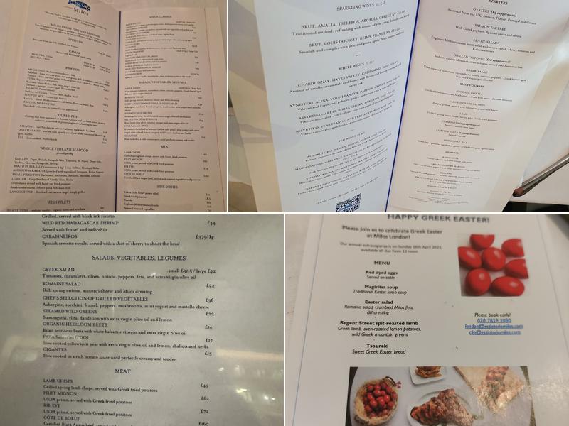 Estiatorio Milos Menu