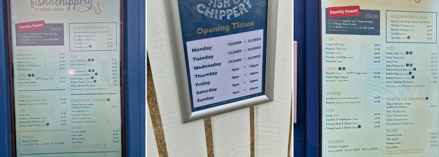 Fish & Chippery Menu