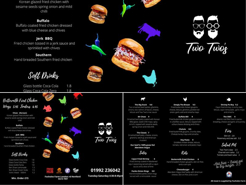 Two Two's Food Menu