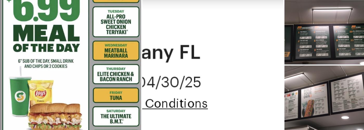 Subway Menu