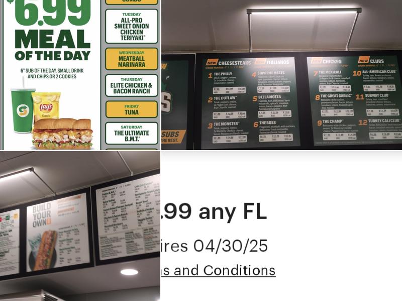 Subway Menu