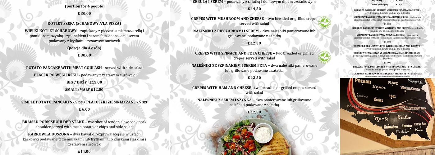 Swojskie Jadło Menu