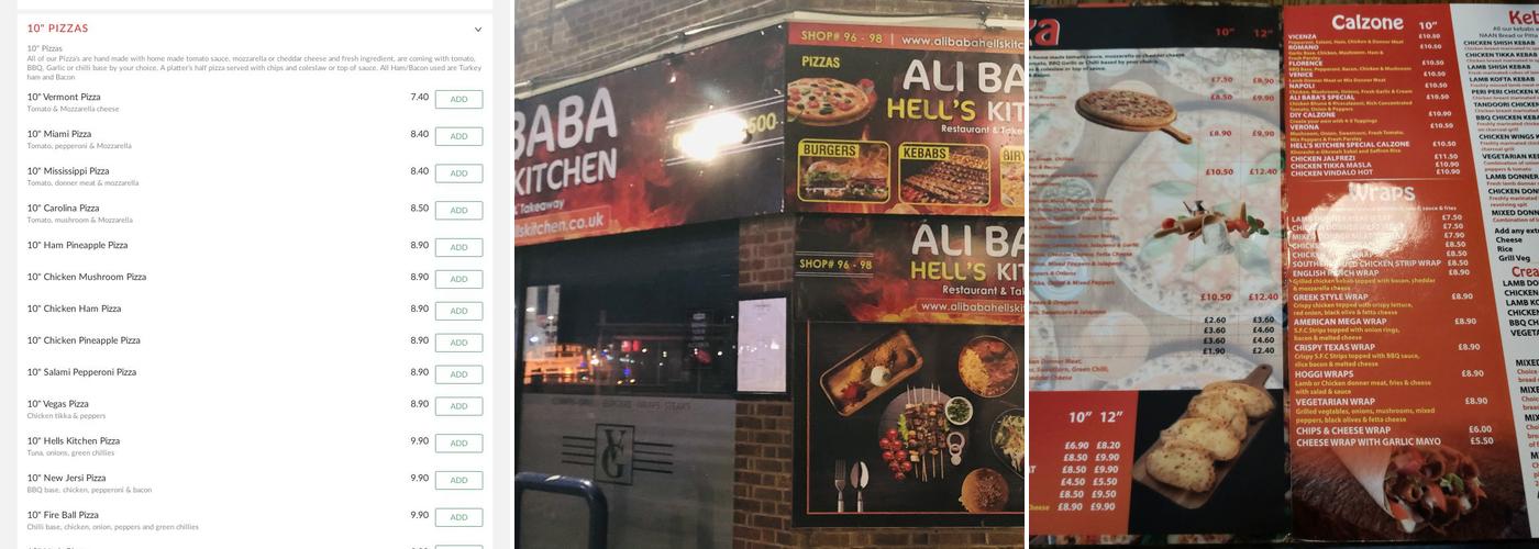 Alibaba hell's kitchen Menu