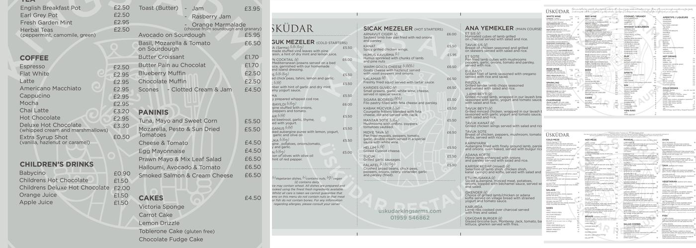 Kings Arms Menu