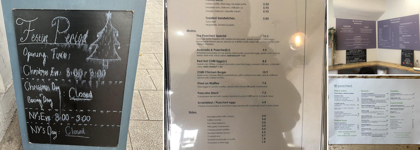 Poached Beckenham Menu