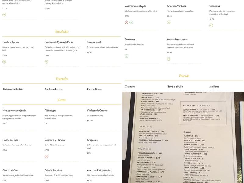 El Molino Restaurant Menu