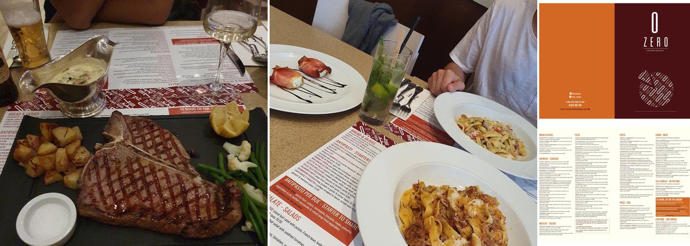 Zero Ristorante Pizzeria Ware Menu