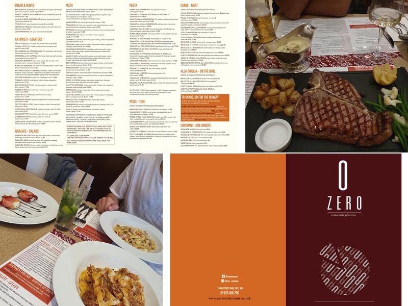 Zero Ristorante Pizzeria Ware Menu