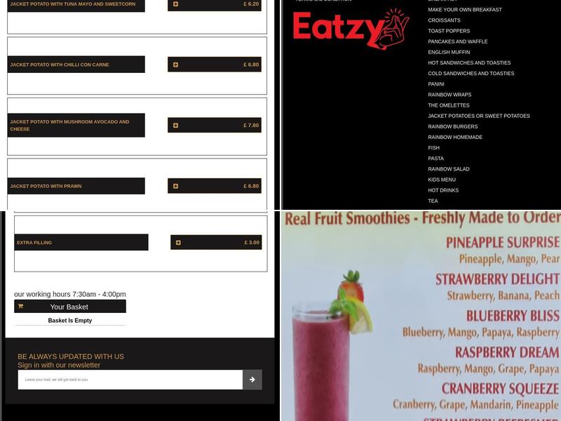 Rainbow Breakfast Bar Menu