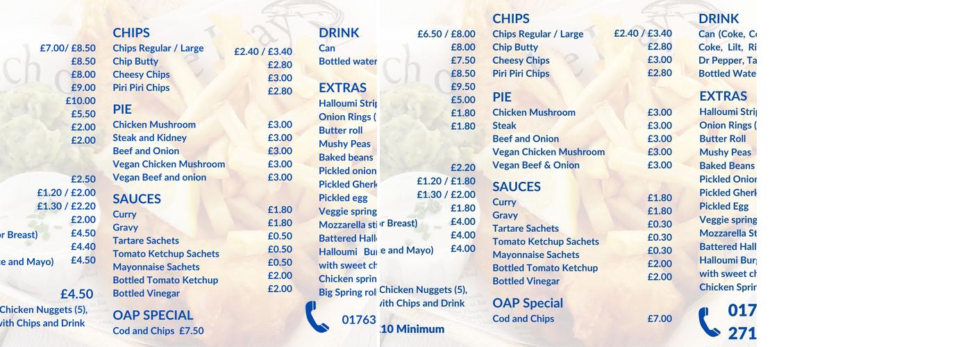 The Chippy Menu