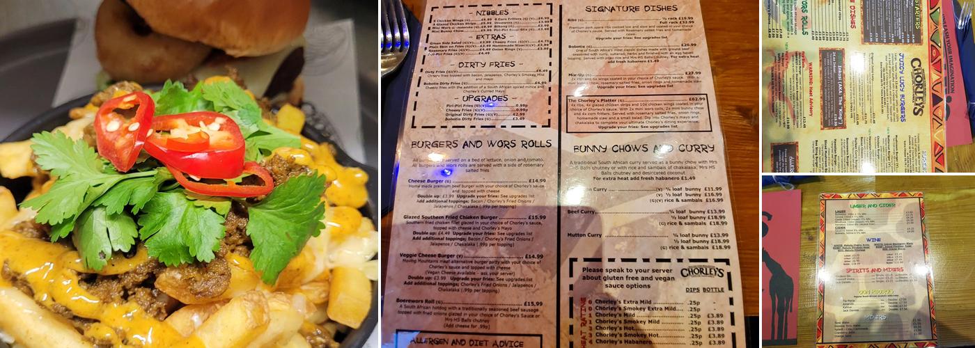 Chorley’s Truro Menu