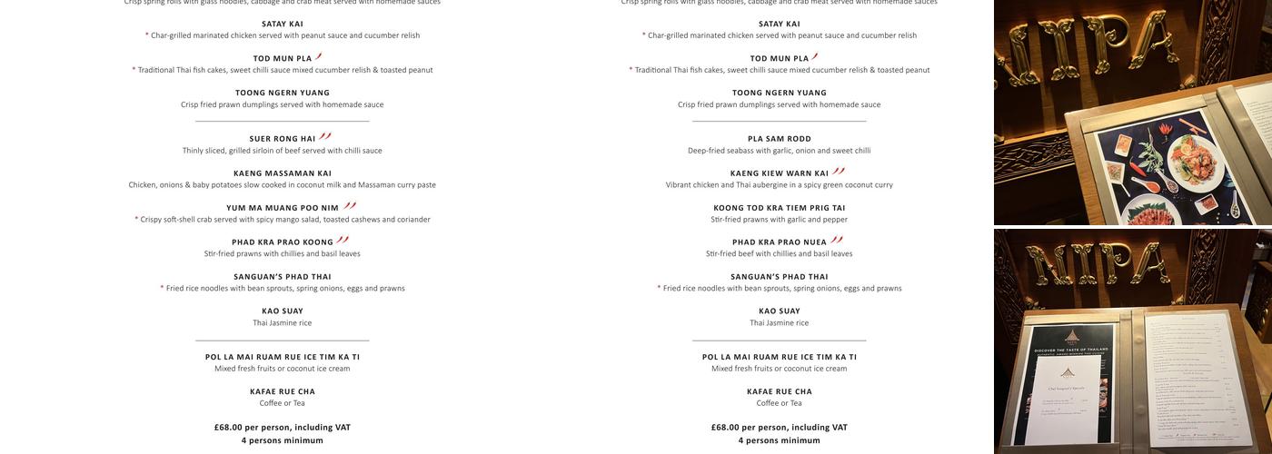 Nipa Thai Menu