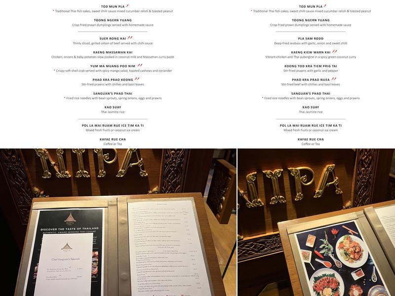 Nipa Thai Menu