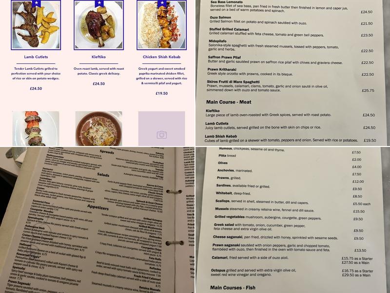 Santorini Restaurant Menu