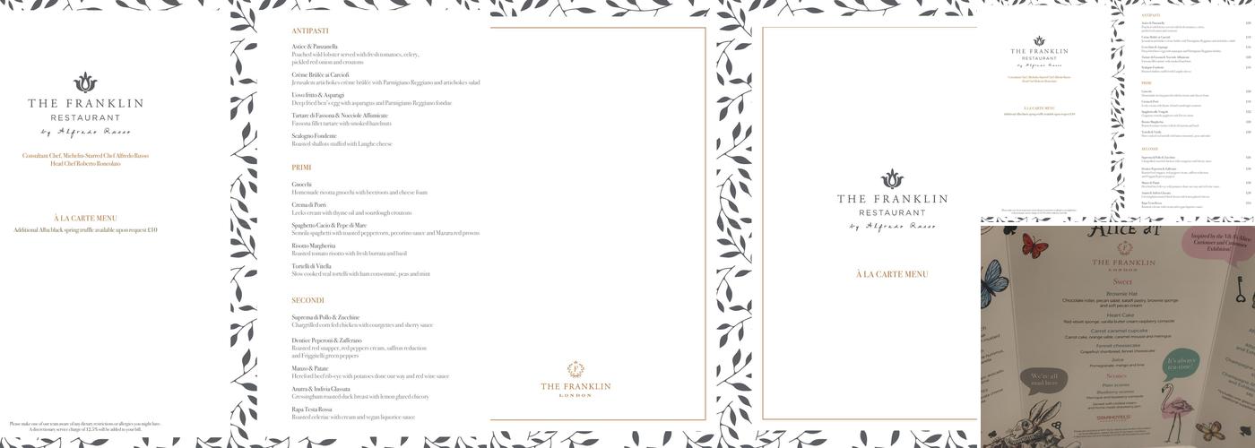 The Franklin Restaurant by Alfredo Russo Menu
