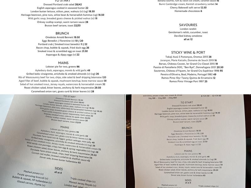 Mount St. Restaurant Menu