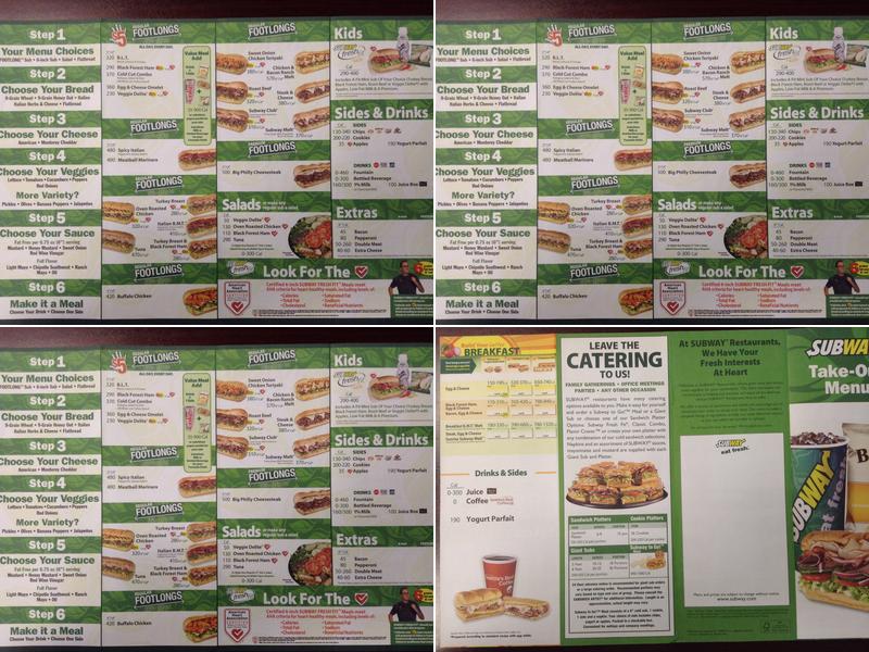 Subway Menu