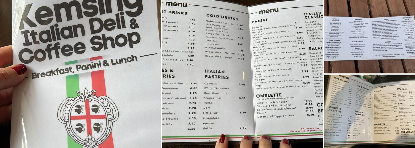 Kemsing Italian Deli Menu