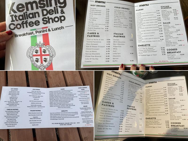 Kemsing Italian Deli Menu