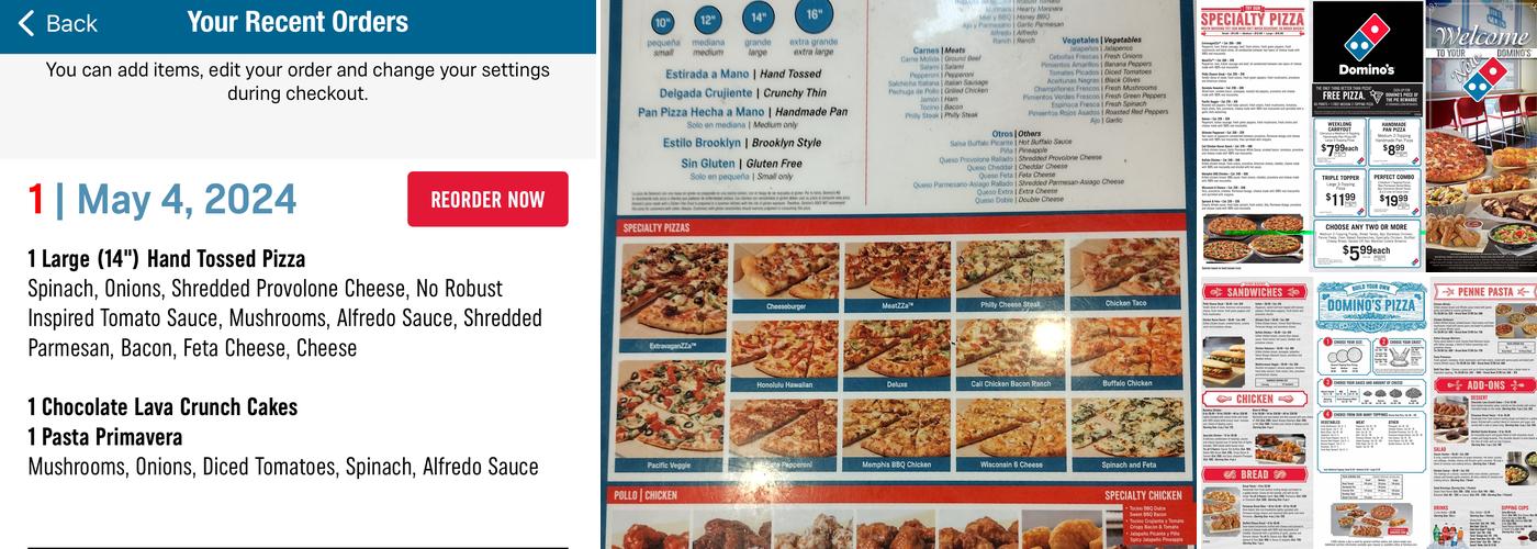 Domino's Pizza Menu