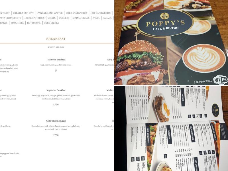 Poppy's Cafe Menu