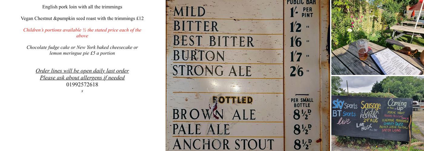 Theydon Oak Village Pub & Dining Menu