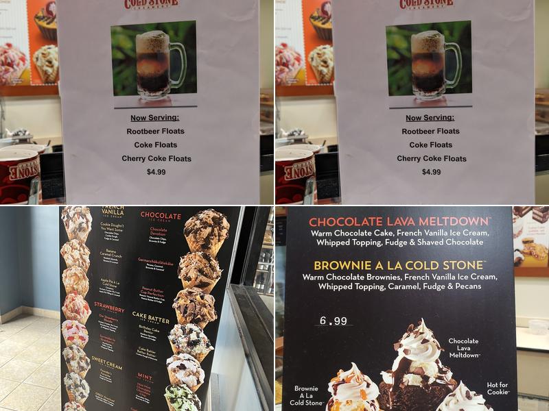 Cold Stone Creamery Menu