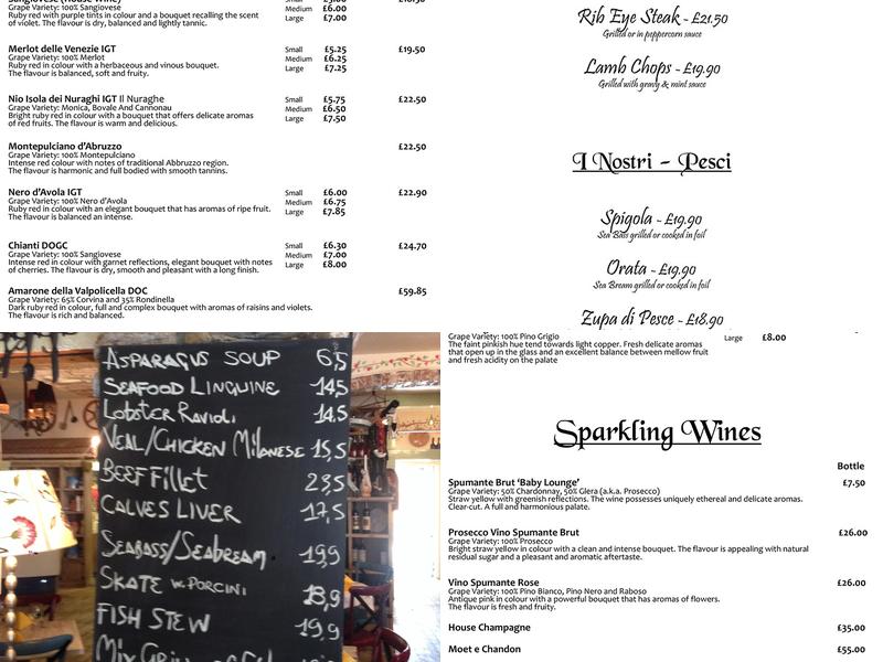Il Bacio Theydon Bois Menu