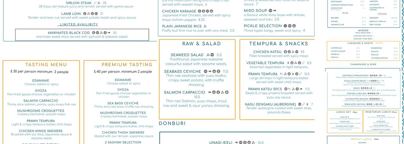 Yakimono Robata Restaurant Menu