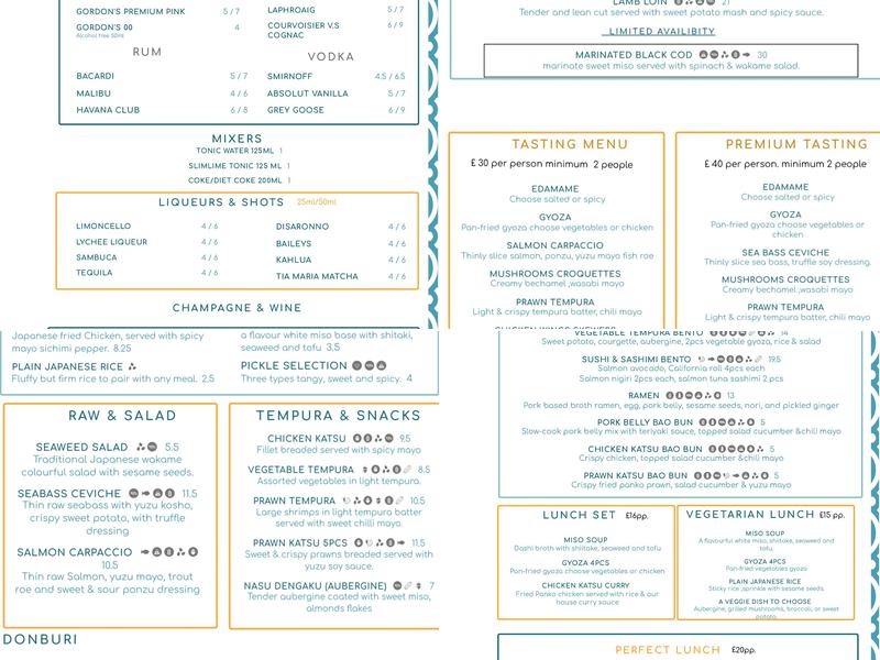 Yakimono Robata Restaurant Menu