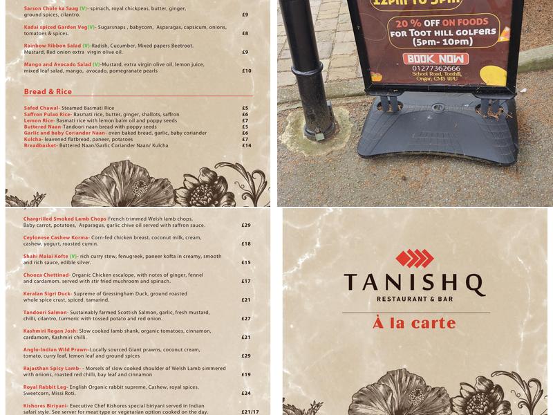 Tanishq Restaurant & Bar Menu
