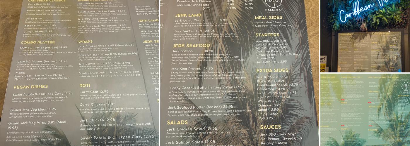 Palm Bay Caribbean Menu