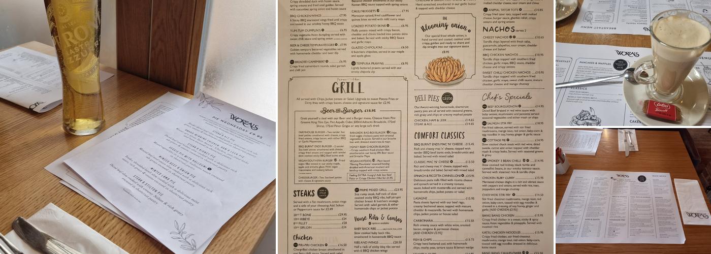Worzals Bar & Grill Menu