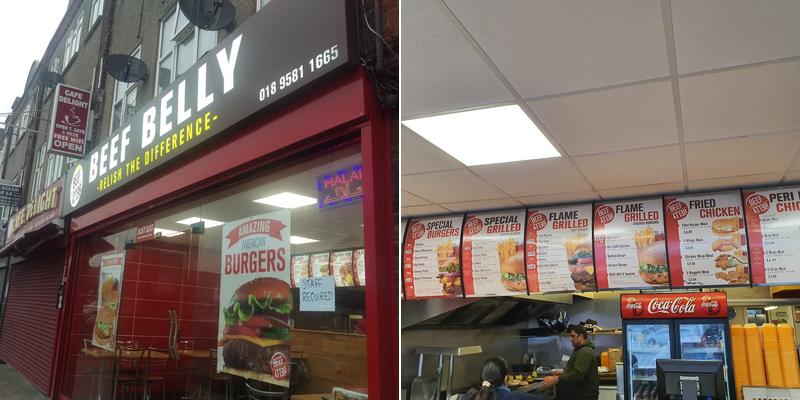 Beef Belly Halal Burgers and Peri Peri Chicken