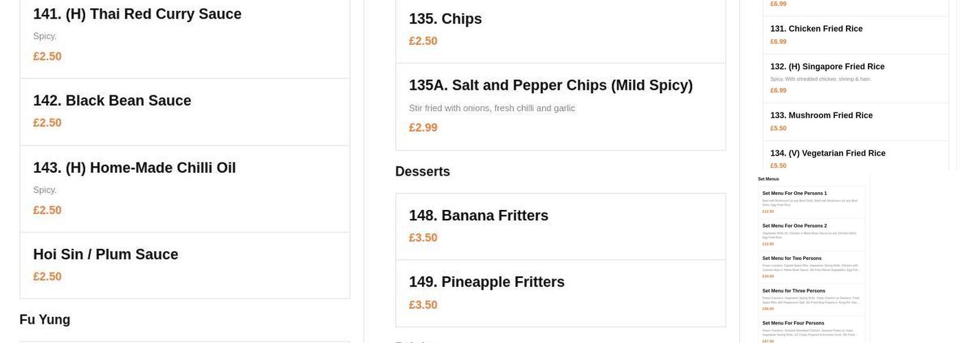 Lee Garden Oriental Express Menu