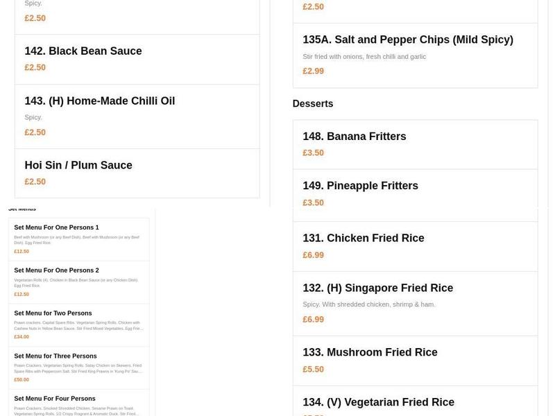 Lee Garden Oriental Express Menu