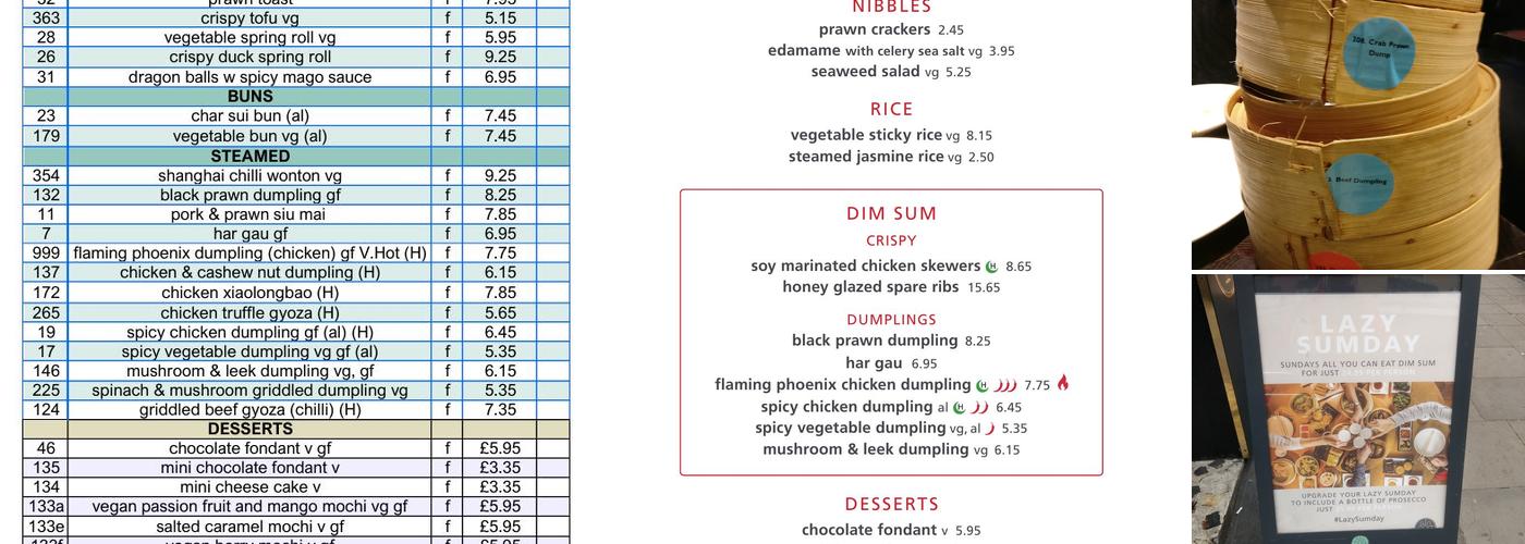 Ping Pong St Christopher's Place Menu