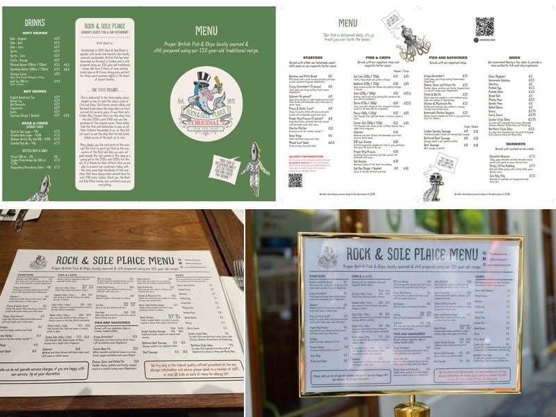 Rock and Sole Plaice Menu