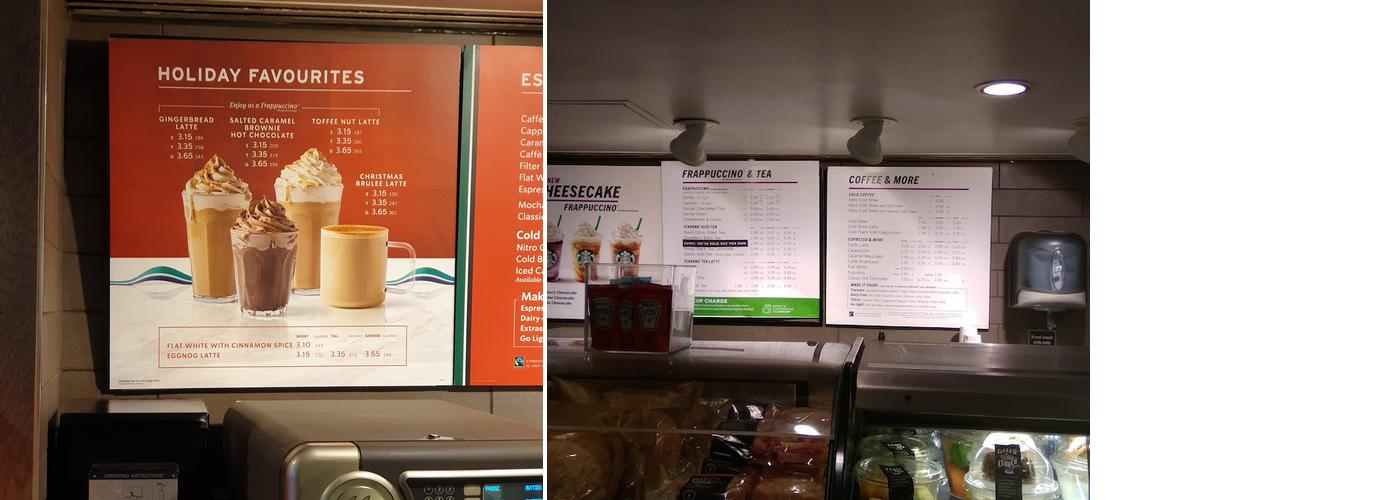 Starbucks Coffee Menu