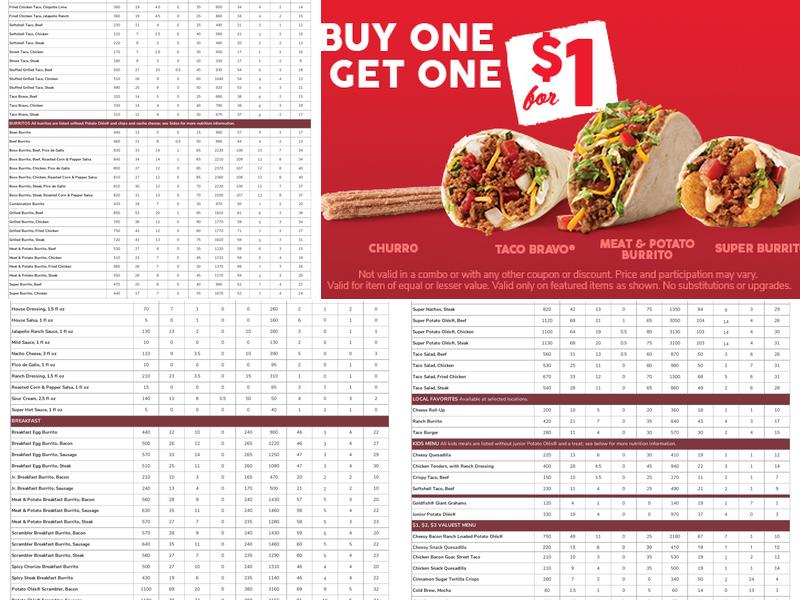 Taco John's Menu