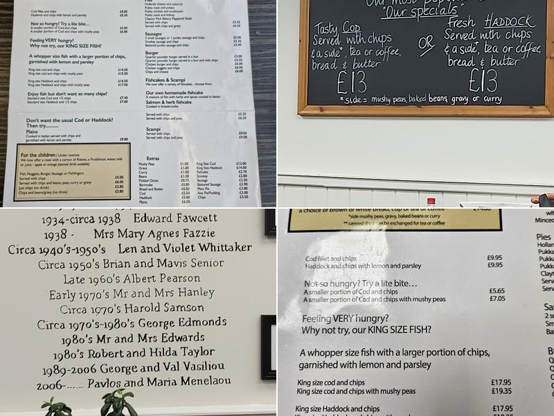 Yorkshire Fisheries Menu