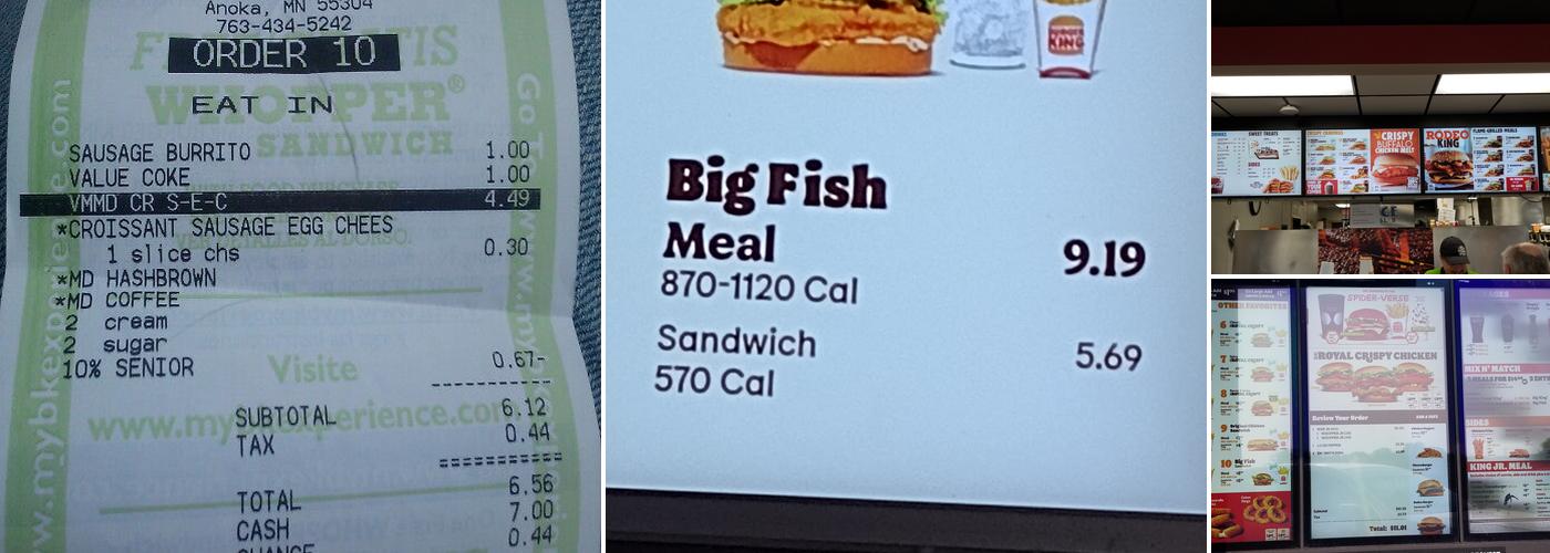 Burger King Menu