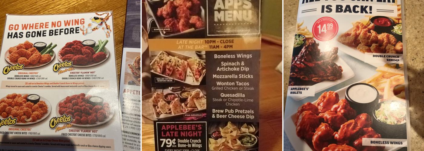 Applebee's Grill + Bar Menu
