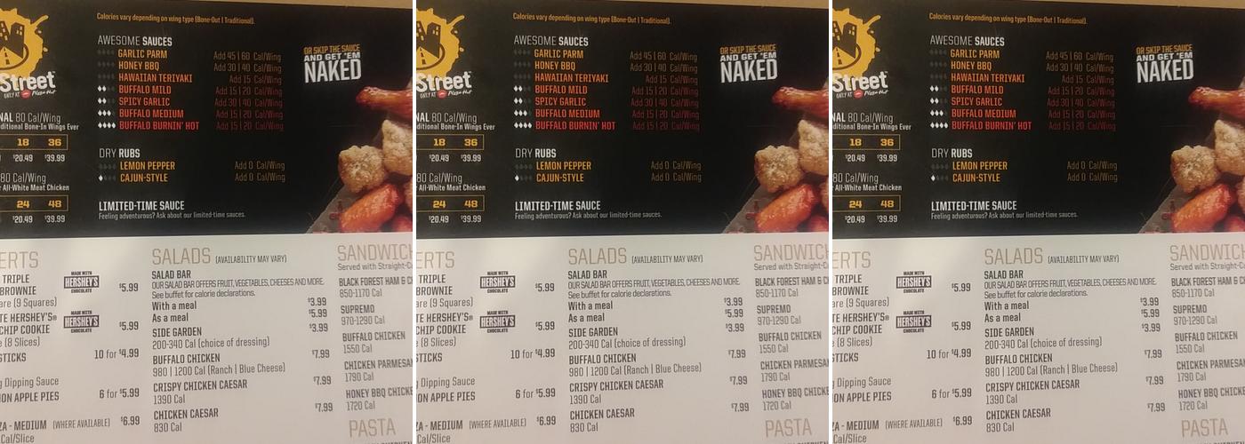 Pizza Hut Menu