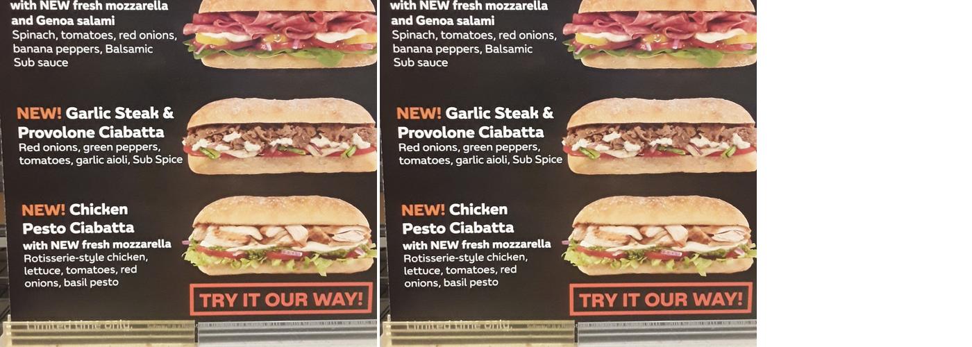Subway Menu