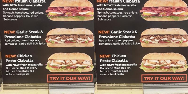 Subway Menu