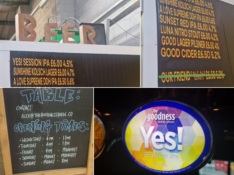 The Goodness Brewing Company Menu