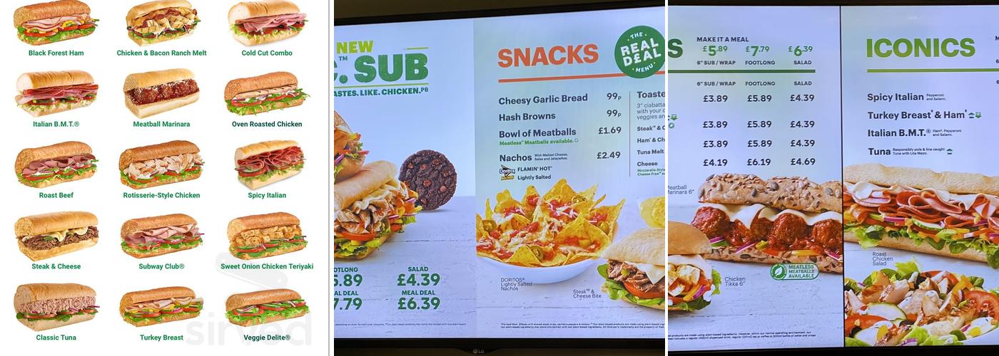 Subway 1093 Argyle Street Finnieston ️ Menu